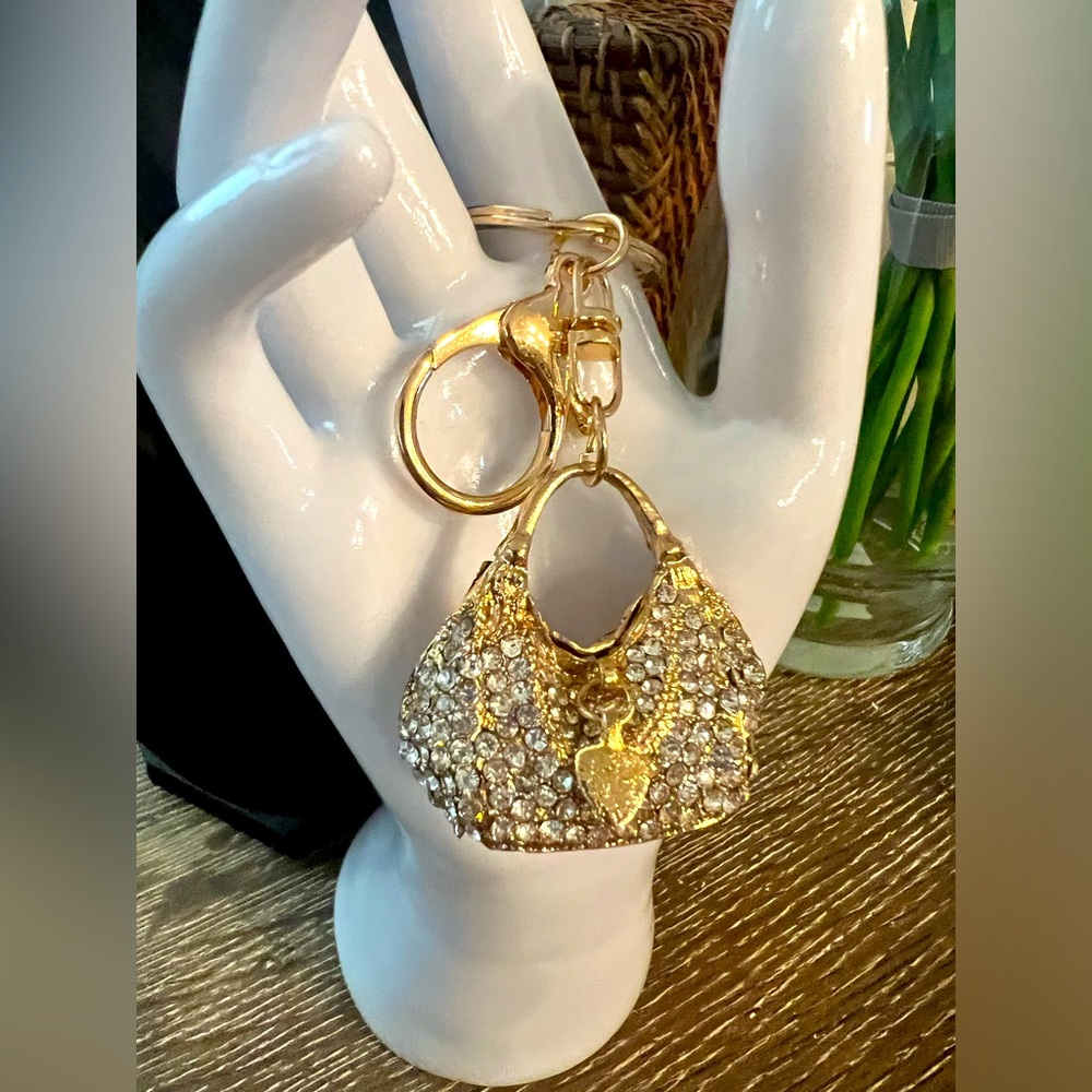 Gold and Silver Rhinestone Keychain